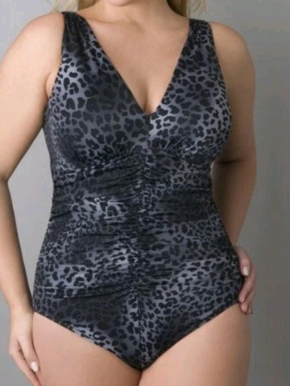Miraclesuit USA Made Sonatina Leopard Swimsuit Woman Plus 16W Fuller Bust New